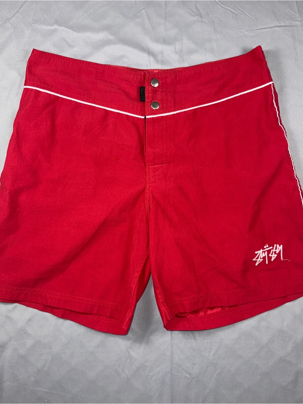 Stussy Stock Logo Board Shorts Red Size XL
